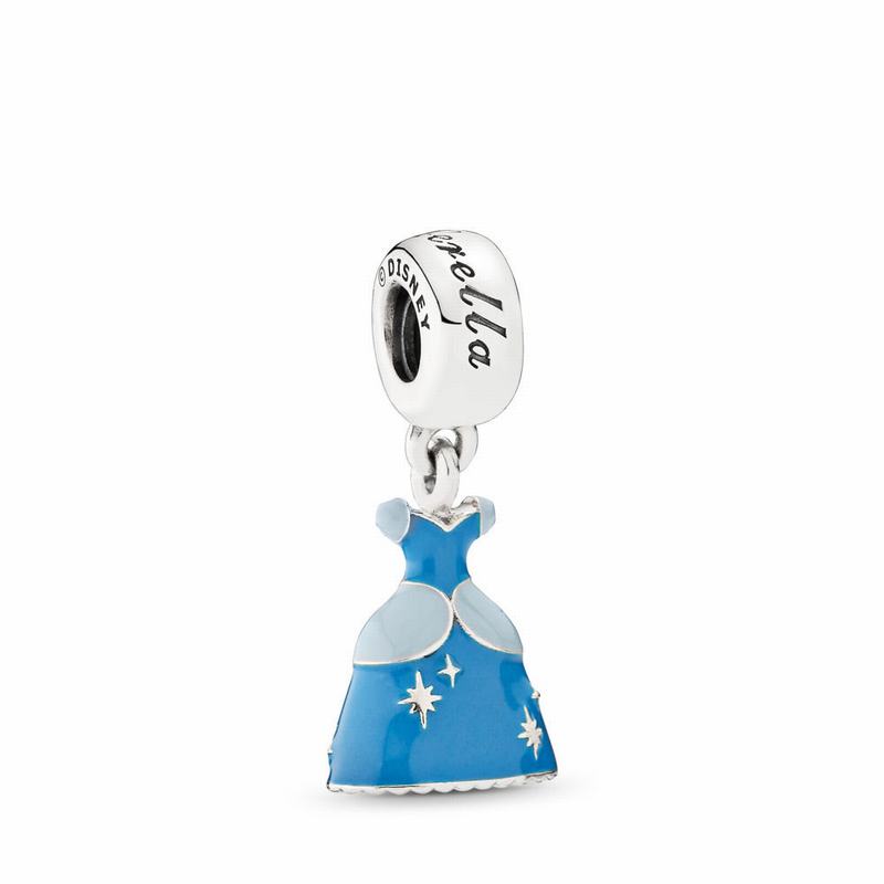 Pandora Disney Cinderella's Dress Dangle Charm Canada - Sterling Silver (23EKXALUZ)